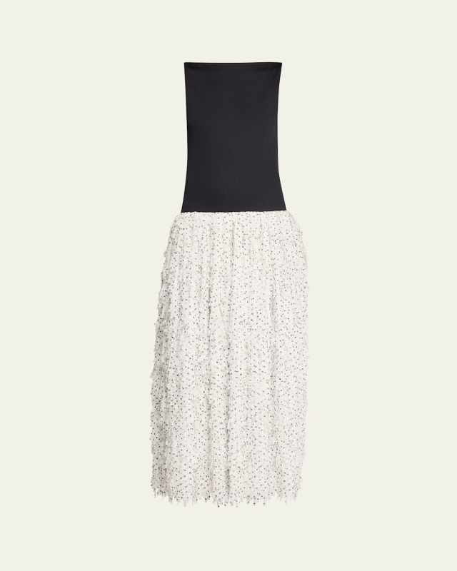 Juni Fringe Drop-Waist Midi Dress